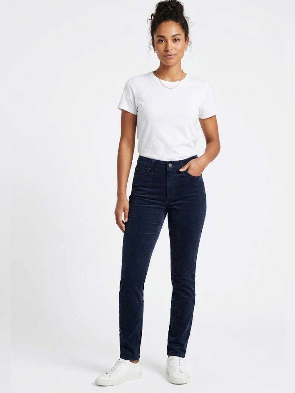 Well Worn Navy Blue Corduroy Skinny Pants - Size 4/27